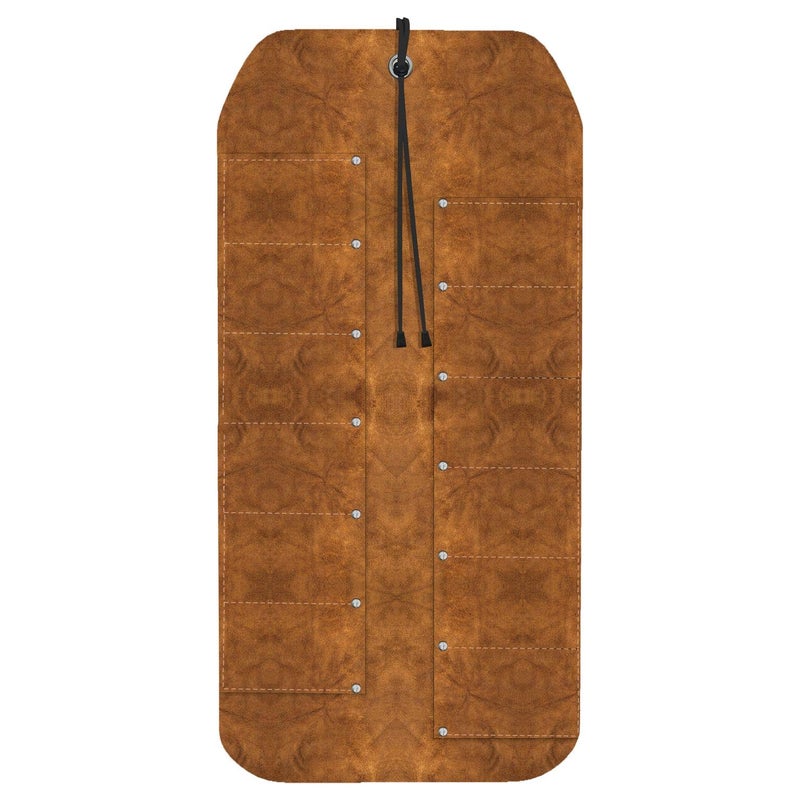 UJ Ramelson Co UJ Ramelson 12 Pocket Suede Leather Tool Roll Up Holder Organizer Bag Pouch for Woodworking, Wood Carving, Chisel, Gouge, and More, Brown - Image 1
